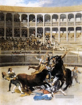  fangen - Picador Gefangen von dem Bull Francisco de Goya